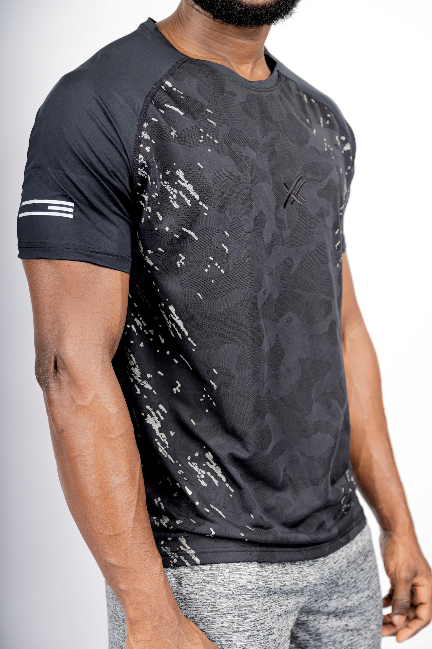 Flexx Camo Performance T-Shirt - Black