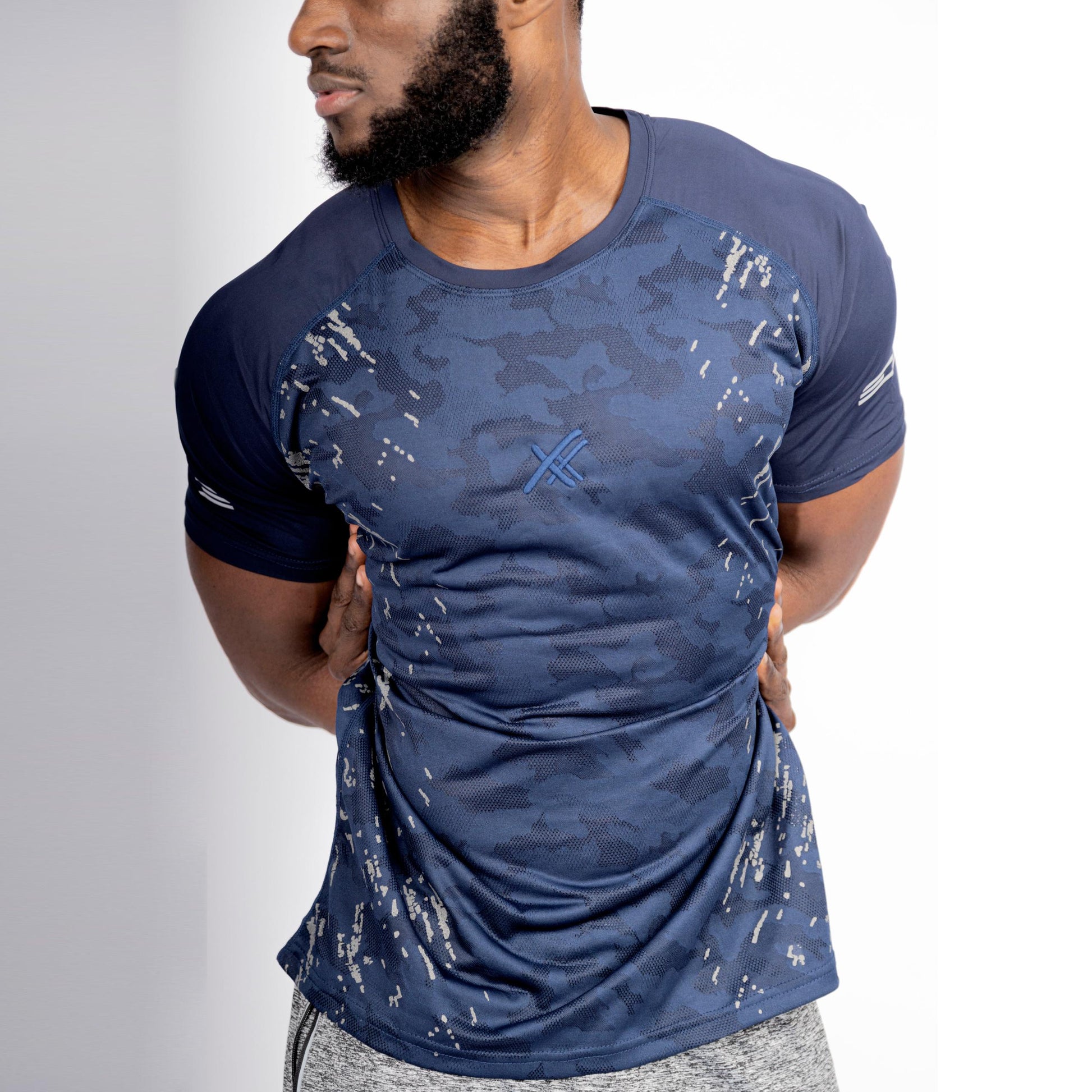 Flexx Camo Performance T-Shirt - Navy