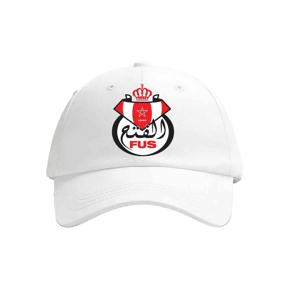 Collection of White cap with a logo featuring Arabic text and a red and white design on a white background in a gallery layout